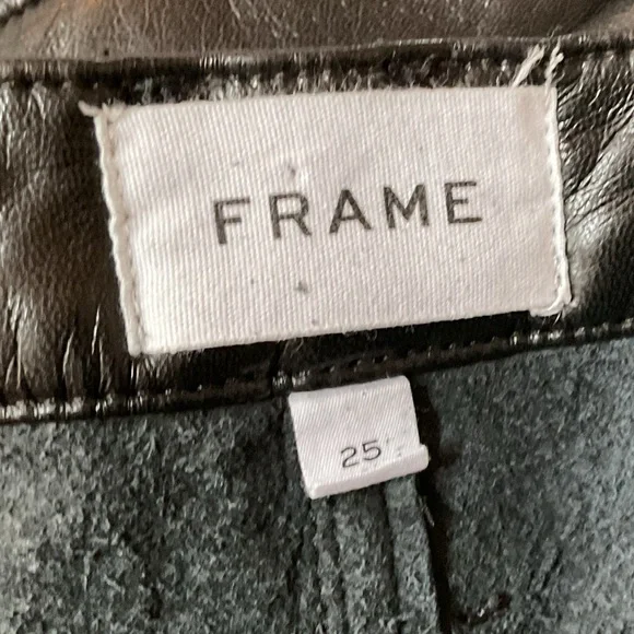 FRAME Black 'Le High 'N' Tight' Leather Pants, 25” - Picture 7 of 9